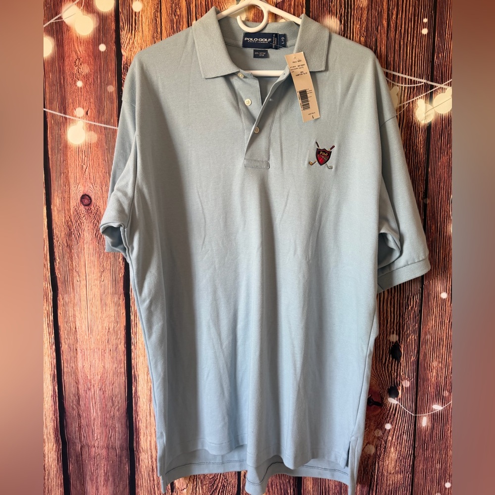 Vintage Polo by Ralph Lauren Men's Sky Blue Polo Golf Shirt